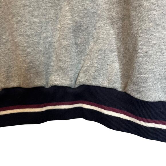 NWT Anthropologie Pilcro Crewneck Niki Bubble Sweatshirt Grey Varsity Ribbed Hem - Picture 6 of 10